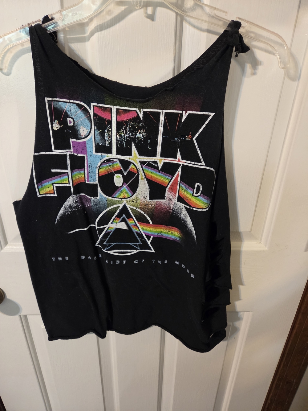 Pink Floyd Black Tank Top with Rainbow Prism Graphic